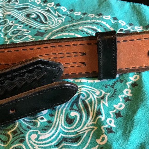 Western genuine top grade cowhide leather JAY-PEE size34 black belt - Picture 3 of 6